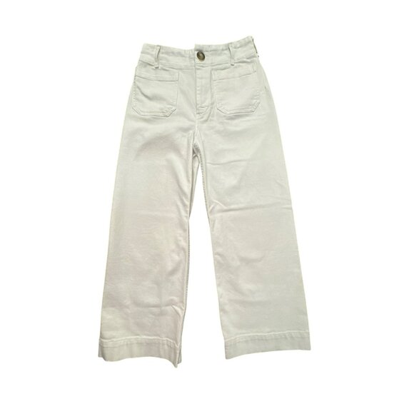 Anthropologie Maeve 28 The Collette White Wide Leg High Rise Crop Jeans Pants - Picture 2 of 4